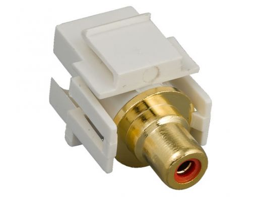 RCA F/F Recessed Keystone Insert Gold Plated Connector with Red Center