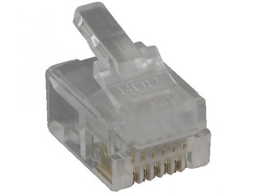 RJ12 6P6C Modular Plug for Round Solid Cable, 50pcs/Bag