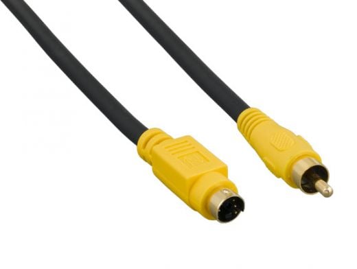 25ft S-Video Mini-DIN4 Male to RCA Male Video Cable