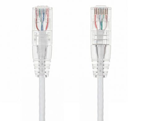 10ft Slim Cat6 28 AWG UTP Snagless Ethernet Network Patch Cable, White