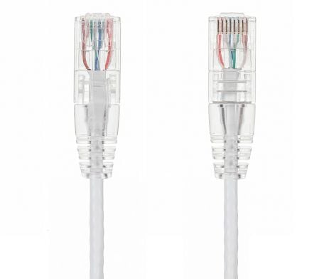 15ft Slim Cat6 28 AWG UTP Snagless Ethernet Network Patch Cable, White