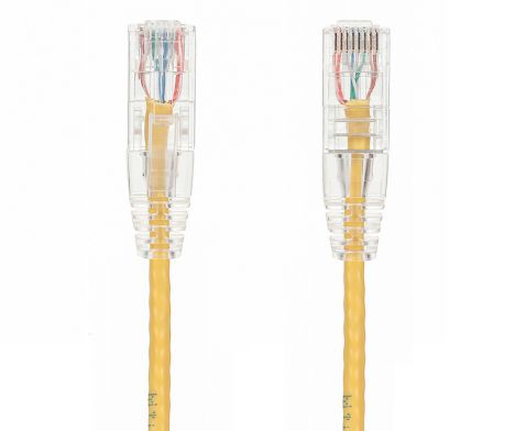 3ft Slim Cat6 28 AWG UTP Snagless Ethernet Network Patch Cable, Yellow