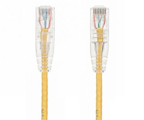 10ft Slim Cat6 28 AWG UTP Snagless Ethernet Network Patch Cable, Yellow