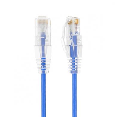 15ft Slim Cat6a 28AWG UTP Ethernet Network Patch Cable, Blue