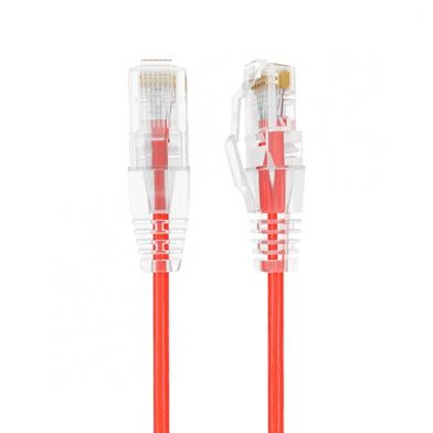 3ft Slim Cat6a 28AWG UTP Ethernet Network Patch Cable, Red