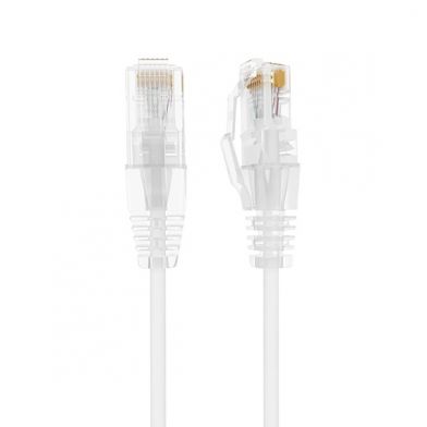 1ft Slim Cat6a 28AWG UTP Ethernet Network Patch Cable, White
