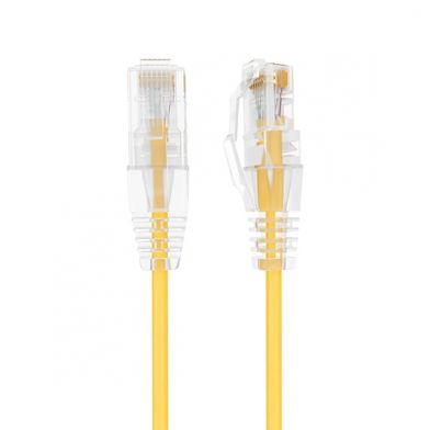 3ft Slim Cat6a 28AWG UTP Ethernet Network Patch Cable, Yellow