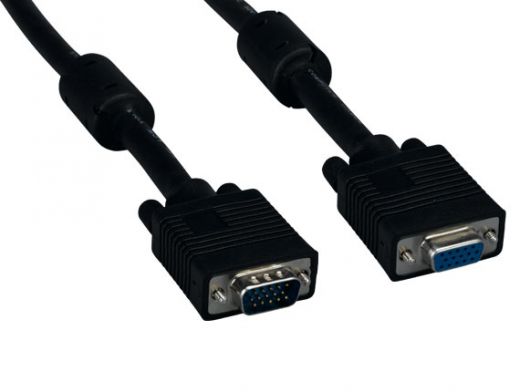 100ft SVGA HD15 M/F Monitor Extension Cable with Ferrites