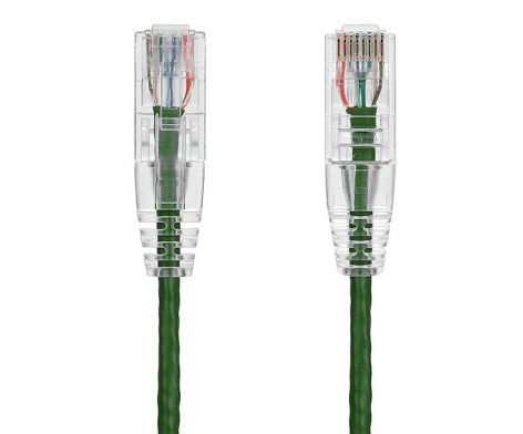 2ft Ultra Slim Cat6 28 AWG UTP Snagless Ethernet Network Patch Cable, Green