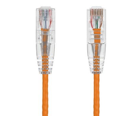 3ft Ultra Slim Cat6 28 AWG UTP Snagless Ethernet Network Patch Cable, Orange