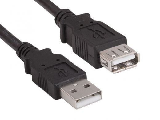 10ft USB 2.0 A Male to A Female Extension Cable, Black