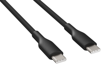 1m Soft Silicone USB 2.0  Type-C to Type-C Cable, 60W, 480mbps, Black