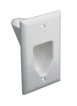 1-Gang Recessed Low Voltage Wall Plate