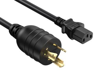 15ft NEMA L5-20P to C13 Heavy Duty Power Cord, 14 AWG, 15A/125V, Black