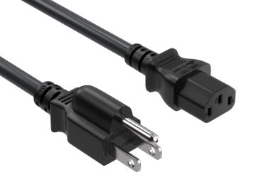 6ft NEMA 5-15P to C13 Shielded Heavy Duty Universal Power Cord, 14 AWG, 15A/125V, SJT, Black