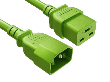3ft 14AWG NEMA 5-15P to IEC-60320-C13 Power Cord | SJT 105°C | 15A/125V | Green | UL & cUL Listed, CSA Approved