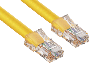 100ft Cat5e UTP Non-Booted Ethernet Network Patch Cable 24AWG Bare Copper, Yellow