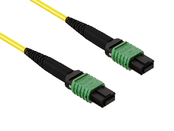 12m OS2 MTP TO MTP/APC 12 Fibers Corning Fiber Trunk Cable Type B Single-Mode 9/125 OFNP Rated, Yellow