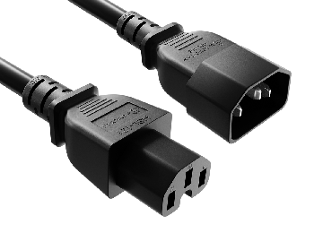 7ft IEC-60320 C14 to C15 PDU Server Power Cord 14AWG 15A/250V SJT, Black