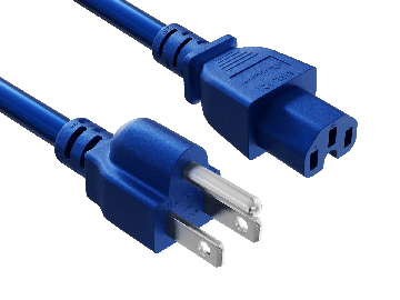 8FT NEMA 5-15P to C15 Heavy Duty Power Cord 14AWG SJT 15A/125V, Blue