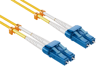 0.5m OS2 Short Boot LC TO LC UPC Duplex Corning Fiber Optic Cable Single-Mode 9/125 LZSH/OFNR Rated, Yellow