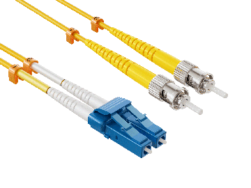 10m OS2 Short Boot LC TO ST UPC Duplex Corning Fiber Optic Cable SingleMode 9/125 LZSH/OFNR Rated, Yellow