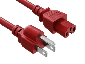 8FT NEMA 5-15P to C15 Heavy Duty Power Cord 14AWG SJT 15A/125V, Red