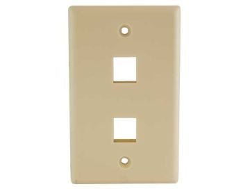 2-Port Wall Plate for Keystone Insert Ivory
