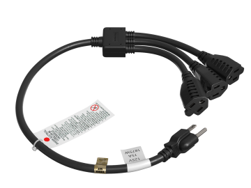 24 Inches 1 x NEMA 5-15P to 3 x NEMA 5-15R Power Extension Cord Splitter Cable 14 AWG