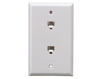 2-Port Wall Plate with 6P6C Jack
