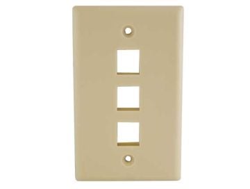 3-Port Wall Plate for Keystone Insert Ivory