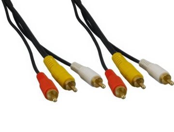 6ft 3 RCA to 3 RCA Video Audio Cable, Male to Male , Black