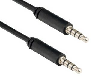 12ft 3.5mm TRRS Male to Male Audio & Microphone TRRS Cable, Black