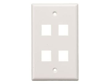 4-Port Wall Plate for Keystone Insert, White