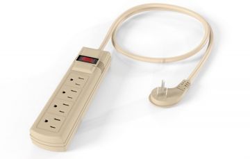 4ft Portable 4-Outlet Surge Protector Power Strip with 45° Thin Plug and Illuminated Switch