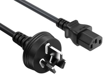 6ft AS3112 to C13 Australia Power Cord, 18AWG, 10A/250V, Black