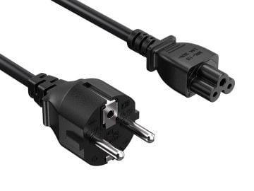 6ft CEE 7/7 to IEC320 C5 European Schuko Power Cord for Notebook 18AWG 10A/250V, Black