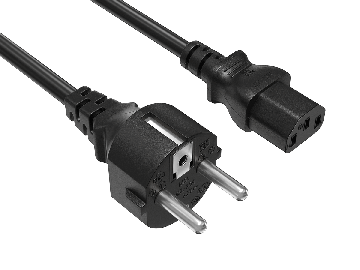 6ft CEE 7/7 to IEC320 C13 European Schuko Power Cord  18AWG H05VV-F 10A/250V, Black