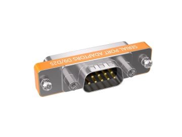 DB9 Male to DB25 Female Low Profile Mini Modem Adapter, Orange
