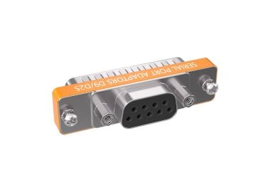 DB9 Female to DB25 Male Low Profile Mini Modem Adapter, Orange