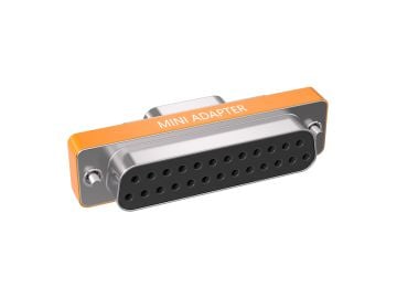 DB9 Female to DB25 Female Low Profile Mini Modem Adapter, Orange