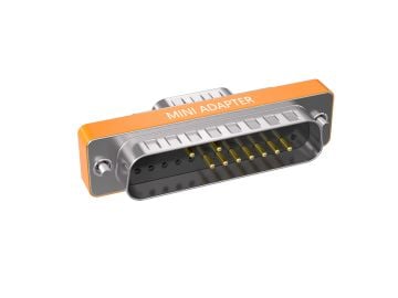 DB9 Male to DB25 Male Low Profile Mini Modem Adapter, Orange