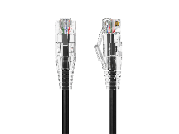 Slim Cat6a 28AWG UTP Ethernet Network Patch Cable, Black