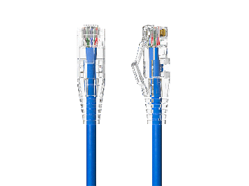 Slim Cat6a 28AWG UTP Ethernet Network Patch Cable, Blue