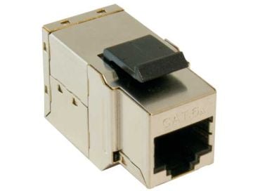 Cat6A 10G Shielded Snap-In Inline Coupler Keystone Jack