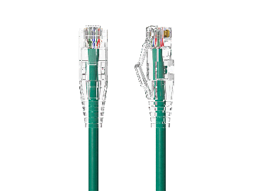 30ft Slim Cat6a 28AWG UTP Ethernet Network Patch Cable, Green