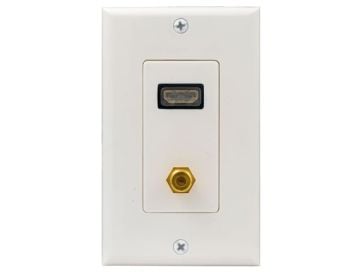 HDMI + Coax F-Connector Combo Wall Plate