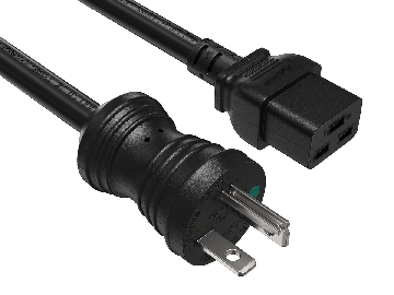10ft Hospital Grade Power Cord NEMA 5-20 to C19 12AWG Black