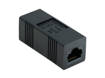 Crossover Cat5e RJ45 Modular Inline Coupler Female to Female, Black