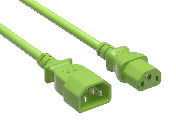 3ft lIEC-320 C13 to C14 Heavy-Duty Power Extension Cord 18 AWG 10A/250V SJT, Green